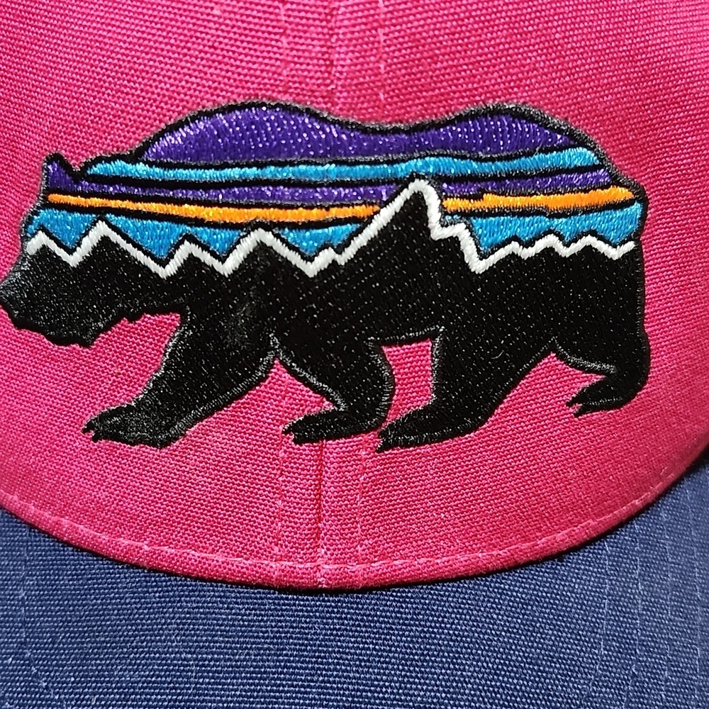 PATAGONIA EMBROIDERED FITZ ROY BEAR LAYBACK MESH SNAP-BACK TRUCKER CAP HAT - Picture 2 of 14